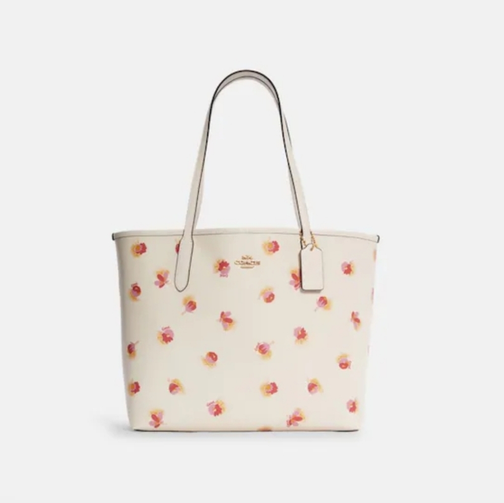 Coach City Tote With Pop Floral Print